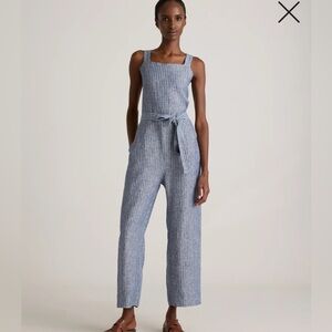 Quince Linen Chambray Stripe jumpsuit size small